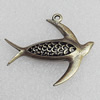 Hollow Bali Pendant Zinc Alloy Jewelry Findings, 36x40mm Hole:2mm, Sold by Bag