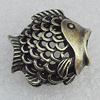 Hollow Bali Beads Zinc Alloy Jewelry Findings, Fish 18x17mm Hole:3mm, Sold by Bag