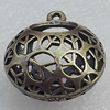 Hollow Bali Pendant Zinc Alloy Jewelry Findings, 26x30mm Hole:2mm, Sold by Bag