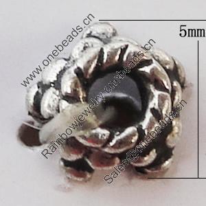 Spacer Zinc Alloy Jewelry Findings Lead-free, 5mm Hole:2mm, Sold by Bag
