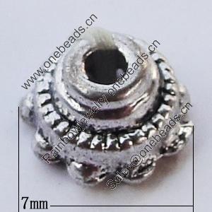 Spacer Zinc Alloy Jewelry Findings Lead-free, 7mm Hole:1mm, Sold by Bag