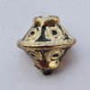 Beads, Zinc Alloy Jewelry Findings, Bicone 6x6mm Hole:1mm, Sold by Bag