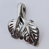 Pendants, Zinc Alloy Jewelry Findings, Leaf 8x12mm, Sold by Bag