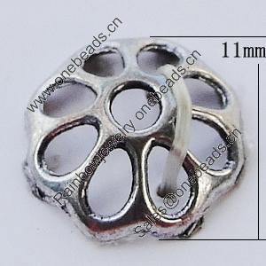 Bead Caps Zinc Alloy Jewelry Findings Lead-free, 11mm Hole:2mm, Sold by Bag