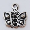 Pendants, Zinc Alloy Jewelry Findings, Butterfly 13x14mm, Sold by Bag