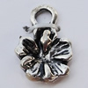 Pendants, Zinc Alloy Jewelry Findings, Flower 10x15mm, Sold by Bag