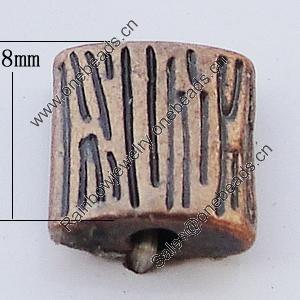 Beads, Zinc Alloy Jewelry Findings, Square 8x8mm Hole:1mm, Sold by Bag