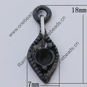 Pendants, Zinc Alloy Jewelry Findings, 7x18mm Hole:2mm, Sold by Bag