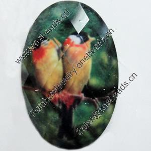 Resin Cabochons, No-Hole Jewelry findings, Faceted Oval, 13x18mm, Sold by Bag