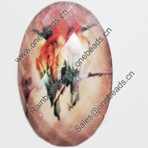 Resin Cabochons, No-Hole Jewelry findings, Faceted Oval, 18x25mm, Sold by Bag