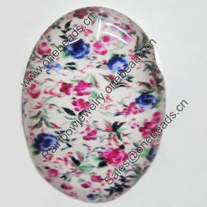 Resin Cabochons, No-Hole Jewelry findings, Oval, 13x18mm, Sold by Bag