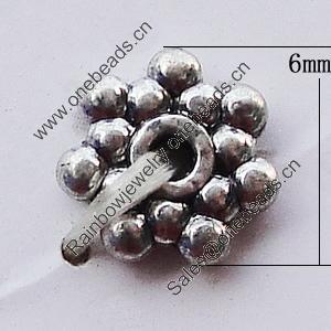 Spacer Zinc Alloy Jewelry Findings Lead-free, 6mm Hole:1mm, Sold by Bag