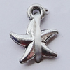 Pendants, Zinc Alloy Jewelry Findings, Star 8x10mm Hole:1mm, Sold by Bag