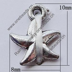 Pendants, Zinc Alloy Jewelry Findings, Star 8x10mm Hole:1mm, Sold by Bag