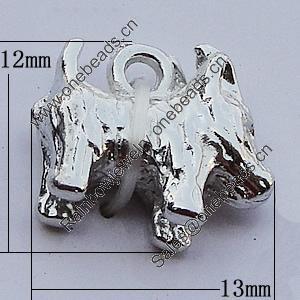 Pendants, Zinc Alloy Jewelry Findings, Animal 13x12mm Hole:2mm, Sold by Bag