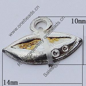 Pendants, Zinc Alloy Jewelry Findings, 14x10mm, Sold by Bag