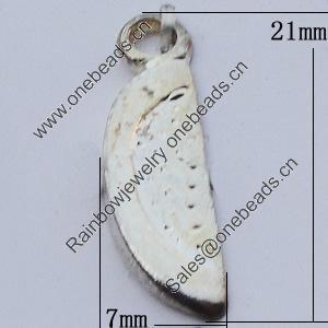 Pendants, Zinc Alloy Jewelry Findings, 7x21mm, Sold by Bag