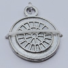 Pendants, Zinc Alloy Jewelry Findings, Flat Round 14x17mm, Sold by Bag