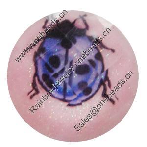 Resin Cabochons, No-Hole Jewelry findings, Faceted Round, 25mm, Sold by Bag