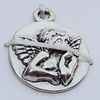 Pendants, Zinc Alloy Jewelry Findings, Flat Round 15x19mm, Sold by Bag