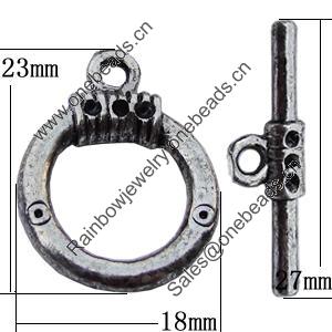 Clasps Zinc Alloy Jewelry Findings Lead-free, Loop:18x23mm Bar:27x3mm, Sold by Bag 