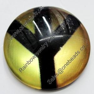 Resin Cabochons, No-Hole Jewelry findings, Round, 20mm, Sold by Bag