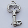 Pendants, Zinc Alloy Jewelry Findings, Key 12x24mm Hole:2.5mm, Sold by Bag