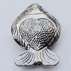 Beads, Zinc Alloy Jewelry Findings, Fish 19x29mm Hole:2mm, Sold by Bag