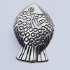 Beads, Zinc Alloy Jewelry Findings, Fish 18x30mm Hole:2mm, Sold by Bag