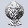 Beads, Zinc Alloy Jewelry Findings, Fish 25x35mm Hole:2mm, Sold by Bag