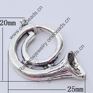 Pendants, Zinc Alloy Jewelry Findings, 20x25mm, Sold by Bag