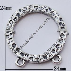 Connectors, Zinc Alloy Jewelry Findings, 24mm, Sold by Bag