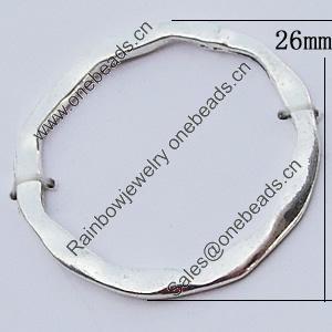 Donut, Zinc Alloy Jewelry Findings, O:26mm I:22mm, Sold by Bag