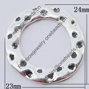 Donut, Zinc Alloy Jewelry Findings, 23x24mm, Sold by Bag