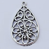 Pendants, Zinc Alloy Jewelry Findings, Teardrop 20x37mm, Sold by Bag