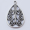 Pendants, Zinc Alloy Jewelry Findings, Teardrop 21x37mm, Sold by Bag