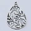 Pendants, Zinc Alloy Jewelry Findings, Teardrop 28x43mm, Sold by Bag