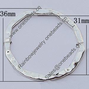 Donut, Zinc Alloy Jewelry Findings, O:36mm I:31mm, Sold by Bag