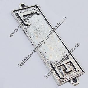 Connectors, Zinc Alloy Jewelry Findings, Rectangle 52x16mm, Sold by Bag