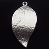 Pendant, Zinc Alloy Jewelry Findings, Leaf, 15x30mm, Sold by Bag