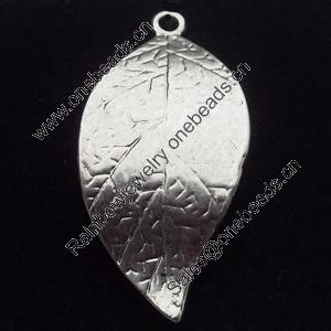 Pendant, Zinc Alloy Jewelry Findings, Leaf, 15x30mm, Sold by Bag