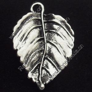 Pendant, Zinc Alloy Jewelry Findings, Leaf, 20x30mm, Sold by Bag