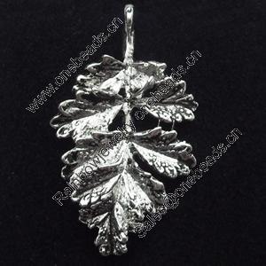Pendant, Zinc Alloy Jewelry Findings, Leaf, 18x31mm, Sold by Bag