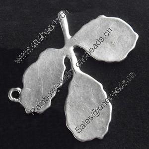 Pendant, Zinc Alloy Jewelry Findings, Leaf, 40x38mm, Sold by Bag