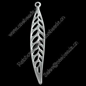 Pendant, Zinc Alloy Jewelry Findings, Leaf, 8x47mm, Sold by Bag