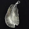 Pendant, Zinc Alloy Jewelry Findings, Leaf, 18x35mm, Sold by Bag