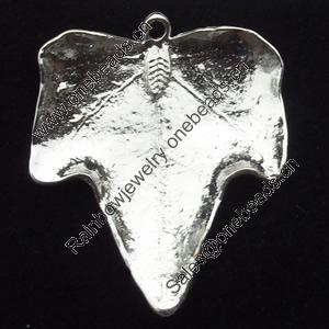Pendant, Zinc Alloy Jewelry Findings, Leaf, 28x33mm, Sold by Bag