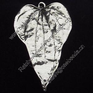 Pendant, Zinc Alloy Jewelry Findings, Leaf, 25x40mm, Sold by Bag