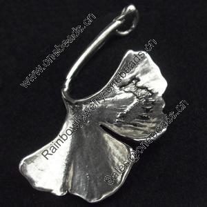 Pendant, Zinc Alloy Jewelry Findings, Leaf, 32x41mm, Sold by Bag