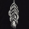 Pendant, Zinc Alloy Jewelry Findings, Leaf, 24x71mm, Sold by Bag